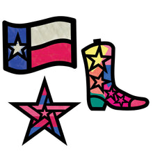 Load image into Gallery viewer, Texas Suncatcher Craft - 3 Sets Stained Glass Effect Paper Window Art