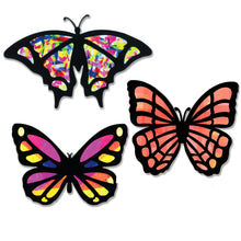 Load image into Gallery viewer, Butterfly Suncatcher Craft - 3 Sets Stained Glass Effect Paper Window Art