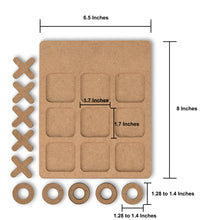 Load image into Gallery viewer, Paint Your Own MDF Wooden Tic-Tac-Toe Board Game Kid Craft Party Favors (Classic X’s and O’s Theme)