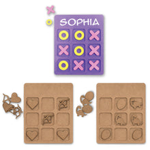 Load image into Gallery viewer, Paint Your Own MDF Wooden Tic-Tac-Toe Board Game Kid Craft Party Favors (Classic X’s and O’s Theme)