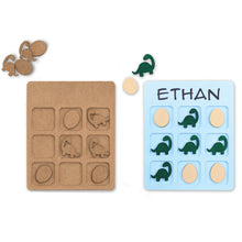 Load image into Gallery viewer, Paint Your Own MDF Wooden Tic-Tac-Toe Board Game Kid Craft Party Favors (Dinosaur)
