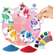 Load image into Gallery viewer, Unicorn Magnetic Sand Art Crafts, Peel and Stick 5 MDF Sand Art Sets Fridge Décor
