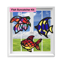 Load image into Gallery viewer, Fish Suncatcher Craft - 3 Sets Stained Glass Effect Paper Window Art
