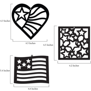 Patriotic Suncatcher Craft - 3 Sets Stained Glass Effect Paper Window Art