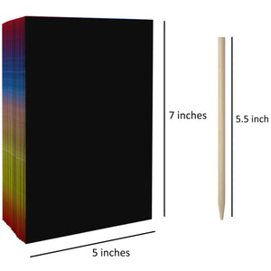 30 Sheets Scratch Art Rainbow Paper with Wooden Stylus