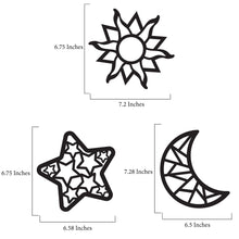 Load image into Gallery viewer, Sun Moon &amp; Stars Suncatcher Craft - 3 Sets Stained Glass Effect Paper Window Art
