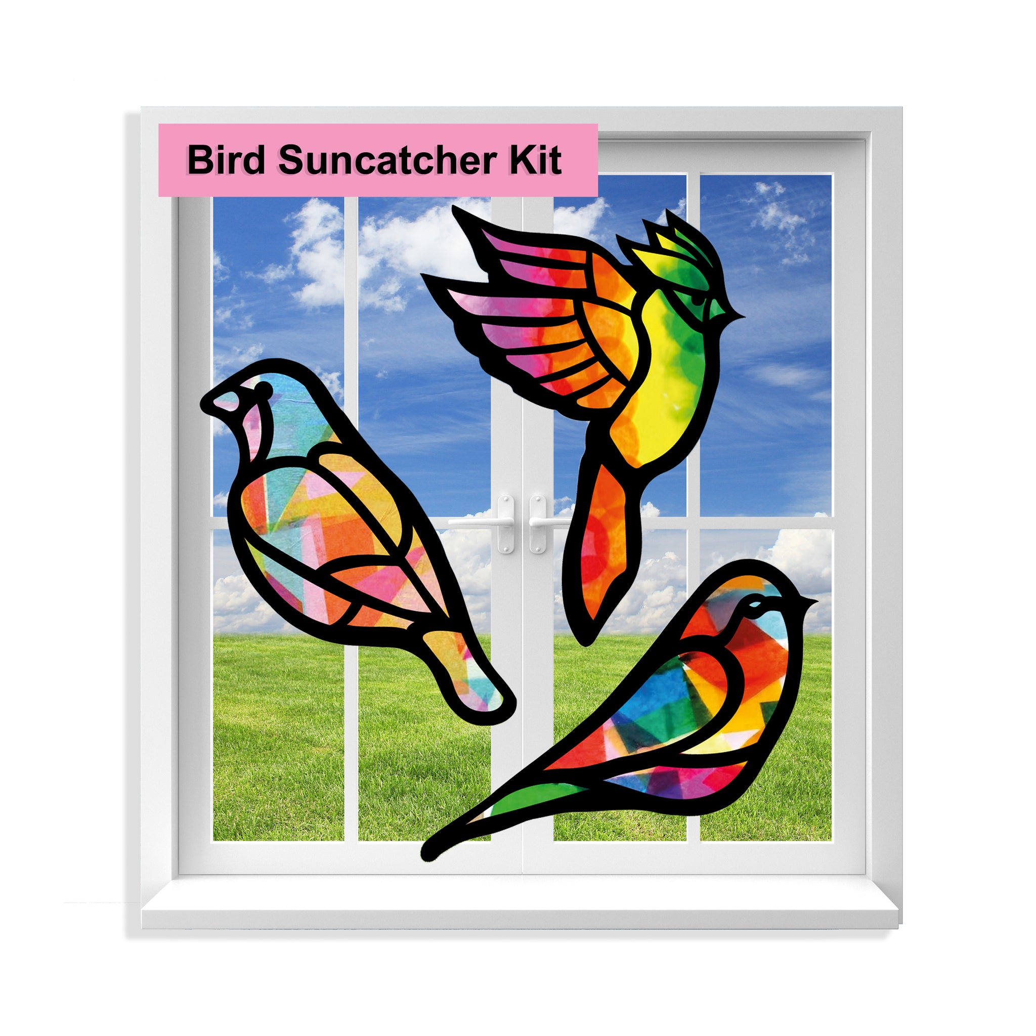 Bird Suncatcher Craft - 3 Sets Stained Glass Effect Paper Window Art –  Vhalekidscrafts