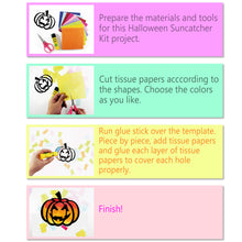 Load image into Gallery viewer, Halloween Suncatcher Craft - 3 Sets Stained Glass Effect Paper Window Art
