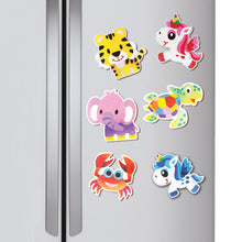 Load image into Gallery viewer, Unicorn Magnetic Sand Art Crafts, Peel and Stick 5 MDF Sand Art Sets Fridge Décor
