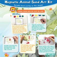 Load image into Gallery viewer, Animal Magnetic Sand Art Crafts, Peel and Stick 5 MDF Sand Art Sets Fridge Décor
