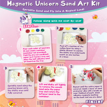 Load image into Gallery viewer, Unicorn Magnetic Sand Art Crafts, Peel and Stick 5 MDF Sand Art Sets Fridge Décor
