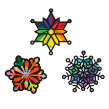 Load image into Gallery viewer, Snowflake Suncatcher Craft - 3 Sets Stained Glass Effect Paper Window Art
