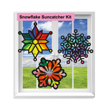 Load image into Gallery viewer, Snowflake Suncatcher Craft - 3 Sets Stained Glass Effect Paper Window Art
