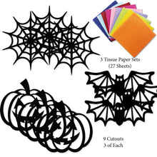 Load image into Gallery viewer, Halloween Suncatcher Craft - 3 Sets Stained Glass Effect Paper Window Art
