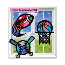 Load image into Gallery viewer, Sport Suncatcher Craft - 3 Sets Stained Glass Effect Paper Window Art
