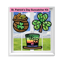 Load image into Gallery viewer, St. Patrick&#39;s Day Suncatcher Craft - 3 Sets Stained Glass Effect Paper Window Art
