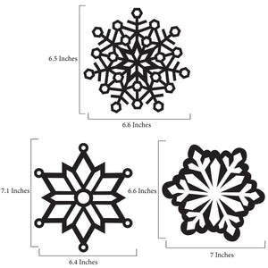 Snowflake Suncatcher Craft - 3 Sets Stained Glass Effect Paper Window Art