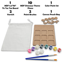 Load image into Gallery viewer, Paint Your Own MDF Wooden Tic-Tac-Toe Board Game Kid Craft Party Favors (Dinosaur)
